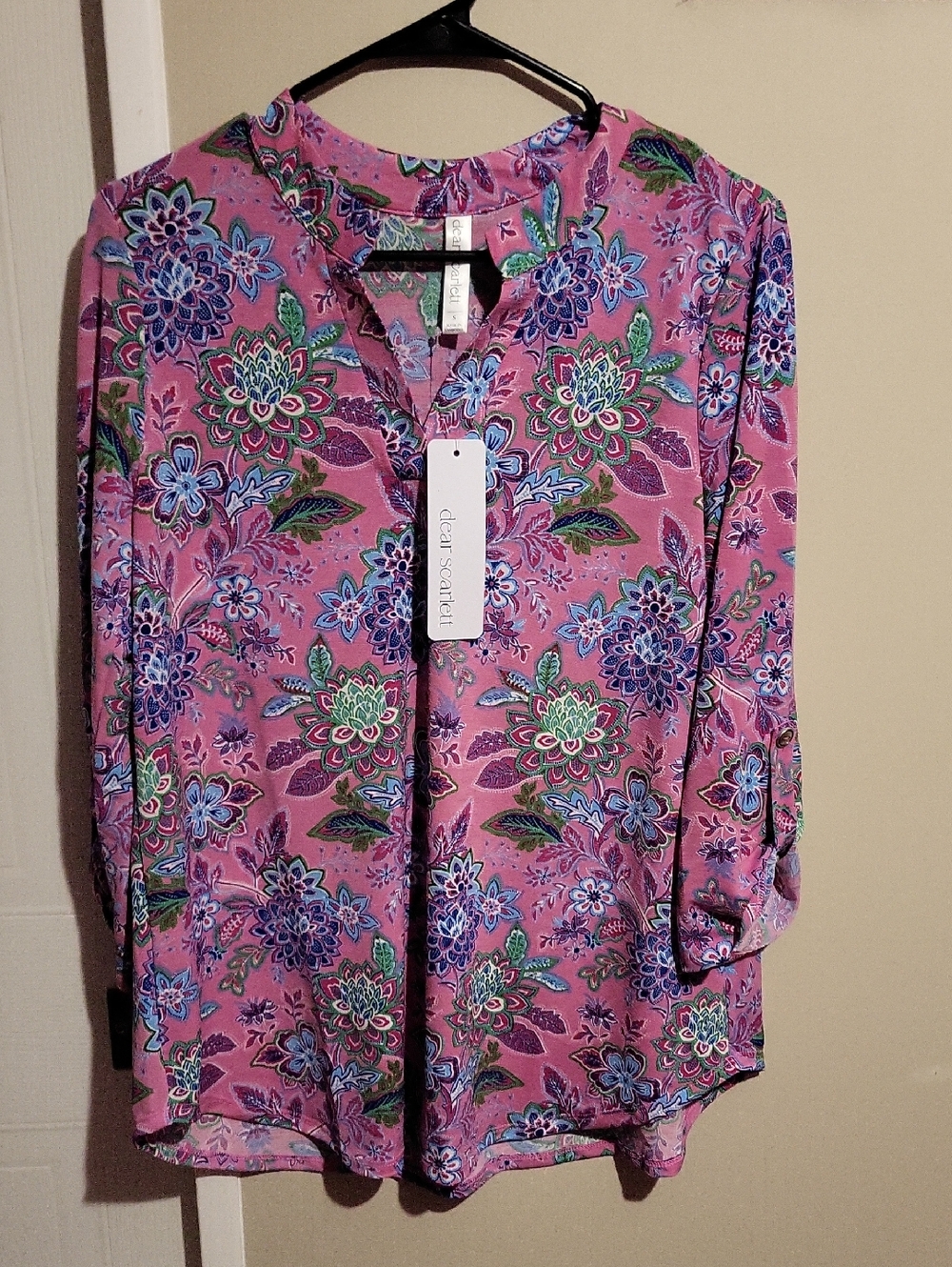 Dear Scarlett Pink Floral Blouse